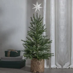 Boomtoppen-papieren ster Isa met metalen spiraal