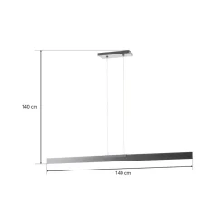 Bopp Nano - LED hanglamp, zwart 140 cm