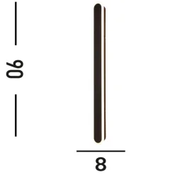 Bordo LED buiten wandlamp, hoogte 90 cm, zwart, aluminium