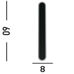 Bordo LED buiten wandlamp, hoogte 60 cm, zwart, aluminium