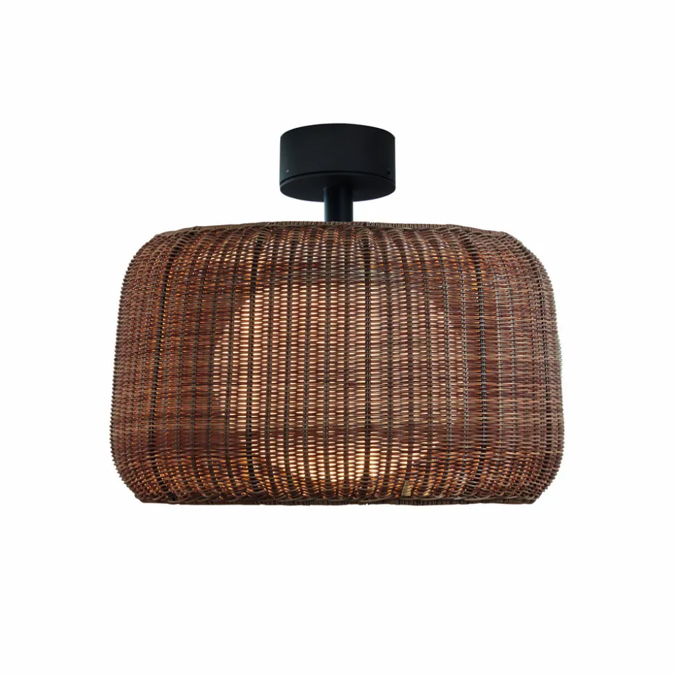 Bover buiten plafondlamp Fora, grafietbruin/bruin, Ø 50 cm