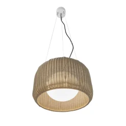 Bover LED buiten hanglamp Fora S, natuurlijk wit/beige, Ø 50 cm