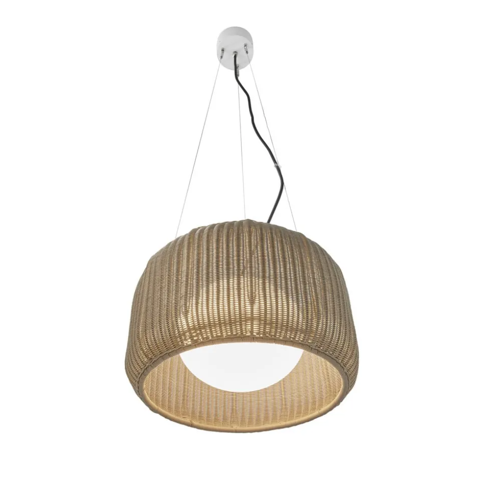 Bover LED buiten hanglamp Fora S, natuurlijk wit/beige, Ø 50 cm