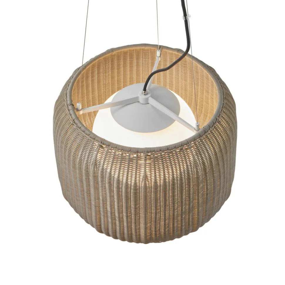 Bover LED buiten hanglamp Fora S, natuurlijk wit/beige, Ø 50 cm