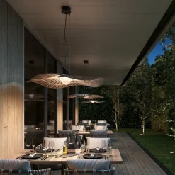 Bover LED buiten hanglamp Mediterránia, bruin, Ø 105 cm