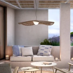 Bover LED buiten hanglamp Mediterránia, bruin, Ø 105 cm