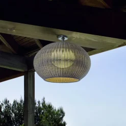 Bover LED buiten plafondlamp Garota, wit/ivoorkleurig