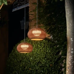 Bover LED hanglamp Garota, stekker grafietbruin/bruin