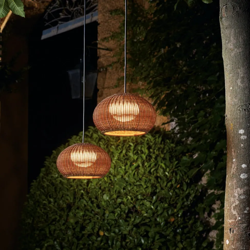 Bover LED hanglamp Garota, stekker grafietbruin/bruin