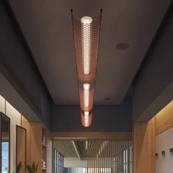 Bover LED hanglamp Nans Balis S/140, bruin/rood, 140 cm