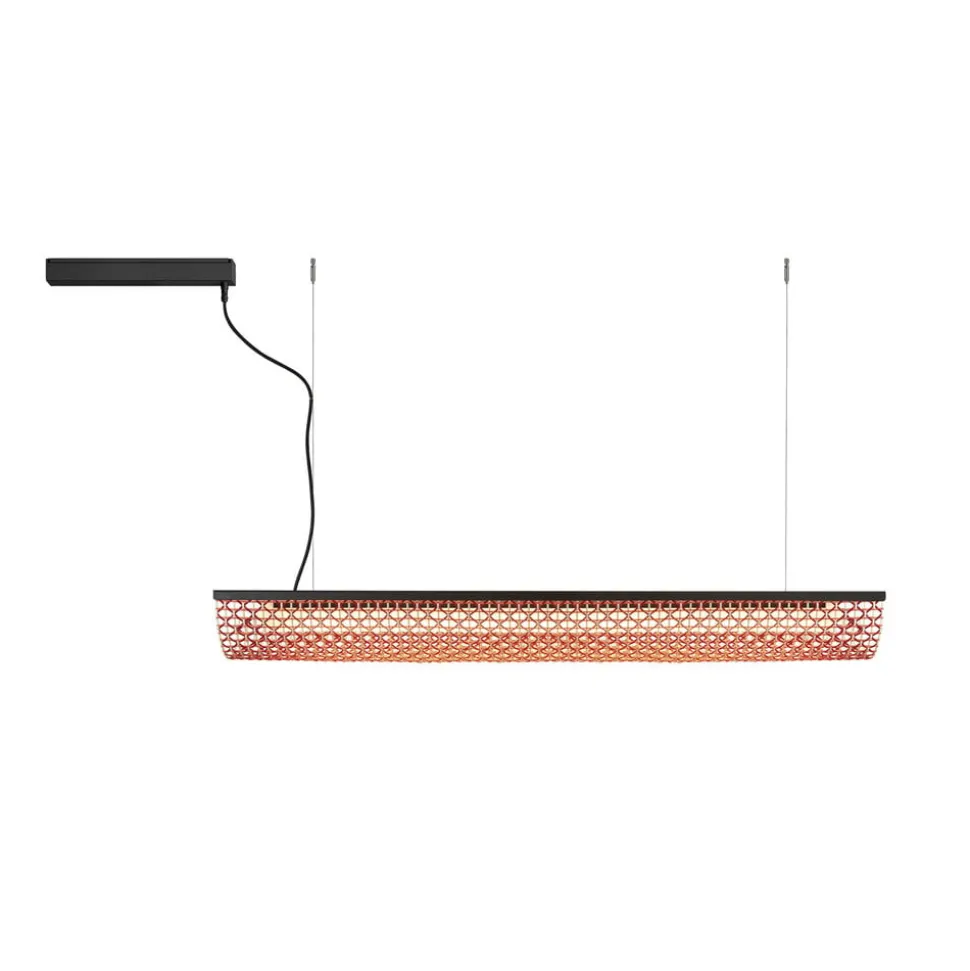 Bover LED hanglamp Nans Balis S/140, bruin/rood, 140 cm
