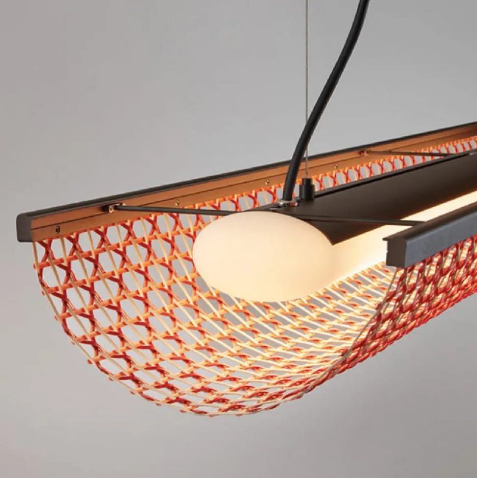 Bover LED hanglamp Nans Balis S/140, bruin/rood, 140 cm