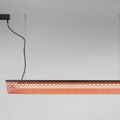 Bover LED hanglamp Nans Balis S/140, bruin/rood, 140 cm