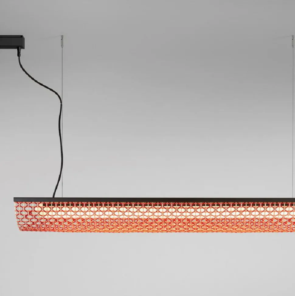 Bover LED hanglamp Nans Balis S/140, bruin/rood, 140 cm