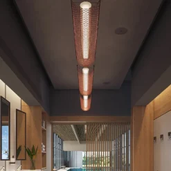 Bover LED hanglamp Nans Balis S/140, bruin/rood, 140 cm