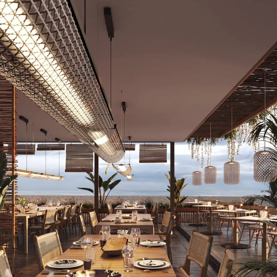 Bover LED hanglamp Nans Balis S/140, bruin/bruin, 140 cm