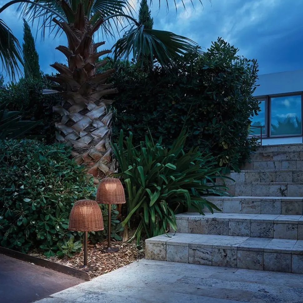 Bover LED sokkellamp Atticus, hoogte 40 cm, grafietbruin/bruin