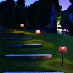 Bover LED sokkellamp Atticus, hoogte 50 cm, grafietbruin/bruin