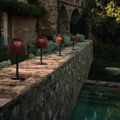 Bover LED sokkellamp Atticus, hoogte 50 cm, grafietbruin/bruin