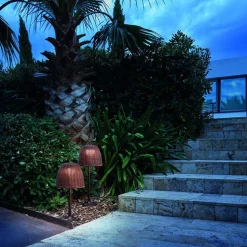 Bover LED sokkellamp Atticus, hoogte 50 cm, grafietbruin/bruin