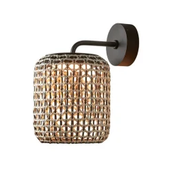 Bover Nans A LED buitenwandlamp, bruin, Ø 21,6cm