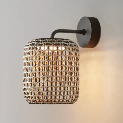 Bover Nans A LED buitenwandlamp, bruin, Ø 21,6cm