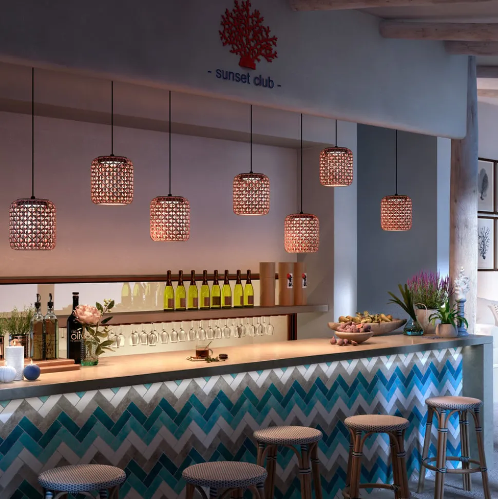 Bover Nans S/21 LED buiten hanglamp, rood