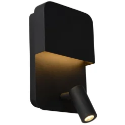 Boxer LED wandlamp met spot, zwart