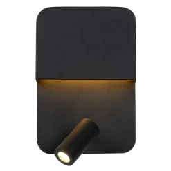 Boxer LED wandlamp met spot, zwart