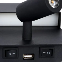 Boxer LED wandlamp met spot, zwart