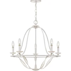 Bradbury 5 kroonluchter, 5-lamps, wit