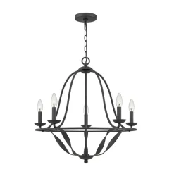 Bradbury kroonluchter, 5-lamps, grijs