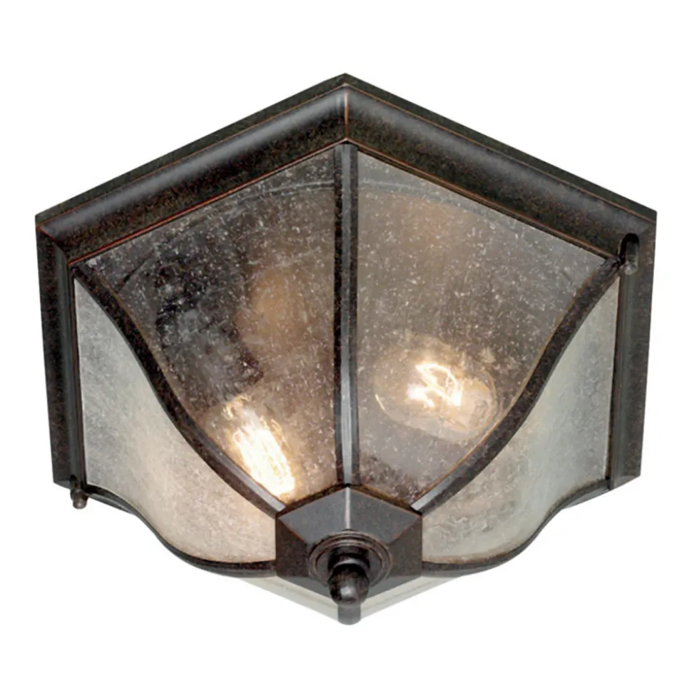 Bronskleurige buiten plafondlamp New England