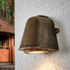 Bronskleurige buitenwandlamp Offshore