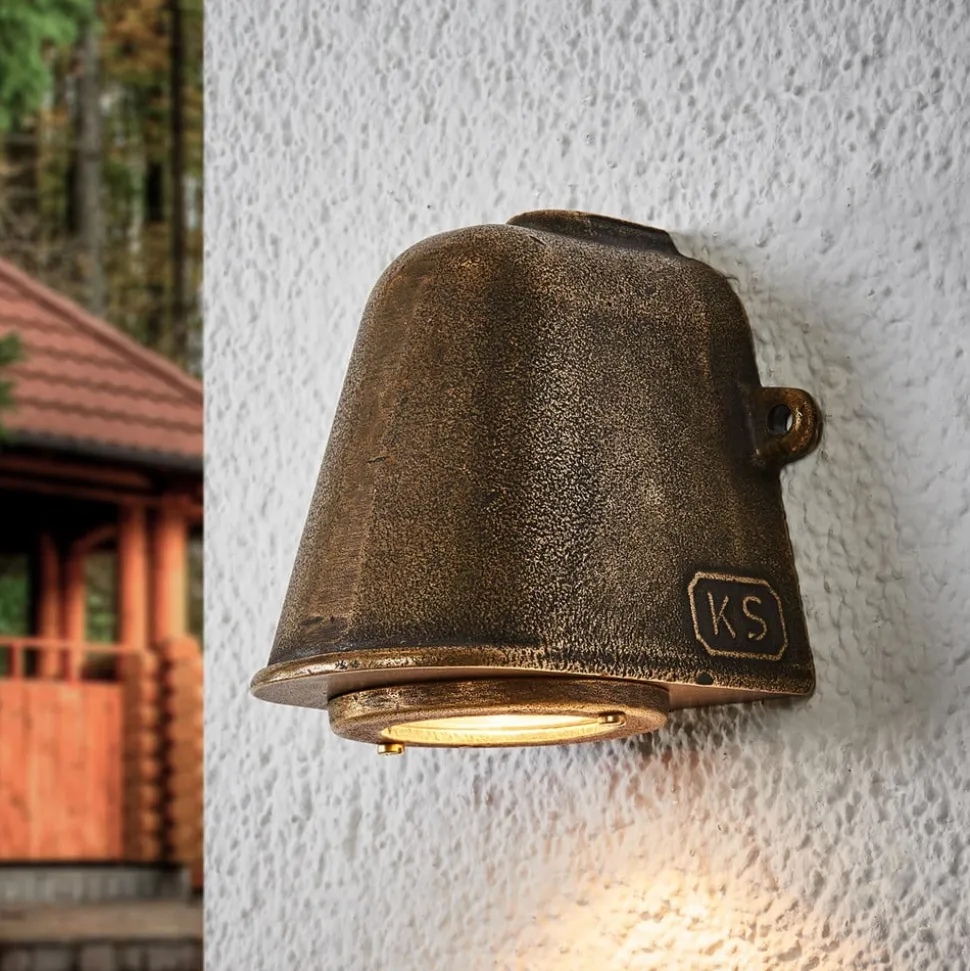 Bronskleurige buitenwandlamp Offshore