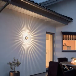 Bronskleurige LED-buitenwandlamp Monza