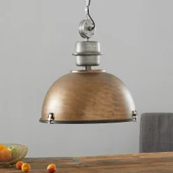 Bruine hanglamp Bikkel XXL in industrieel ontwerp