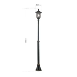 Bruine lantaarnpaal Fabio, 1-lichts, 211 cm