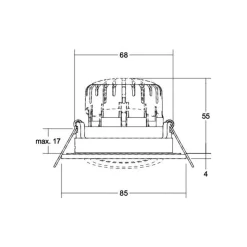 BRUMBERG BB23 inbouw IP65 RC driver hoekig zwart