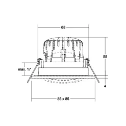 BRUMBERG BB25 inbouwspot IP65 RC aansluitdoos zwart mat