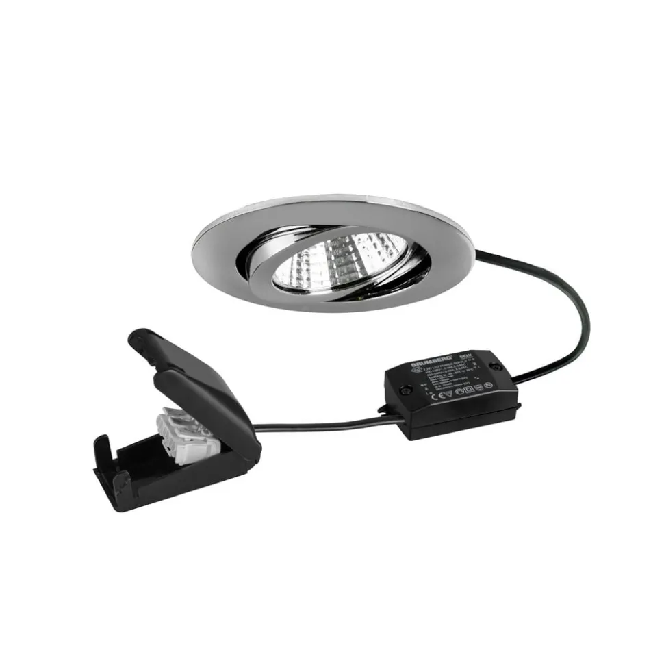 BRUMBERG BB03 LED inbouwspot, aan/uit aansluitdoos chroom