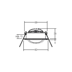 BRUMBERG BB03 LED inbouwspot, aan/uit aansluitdoos chroom