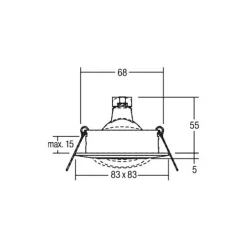 BRUMBERG Breena-S inbouw GX5.3 hoekig nikkel mat