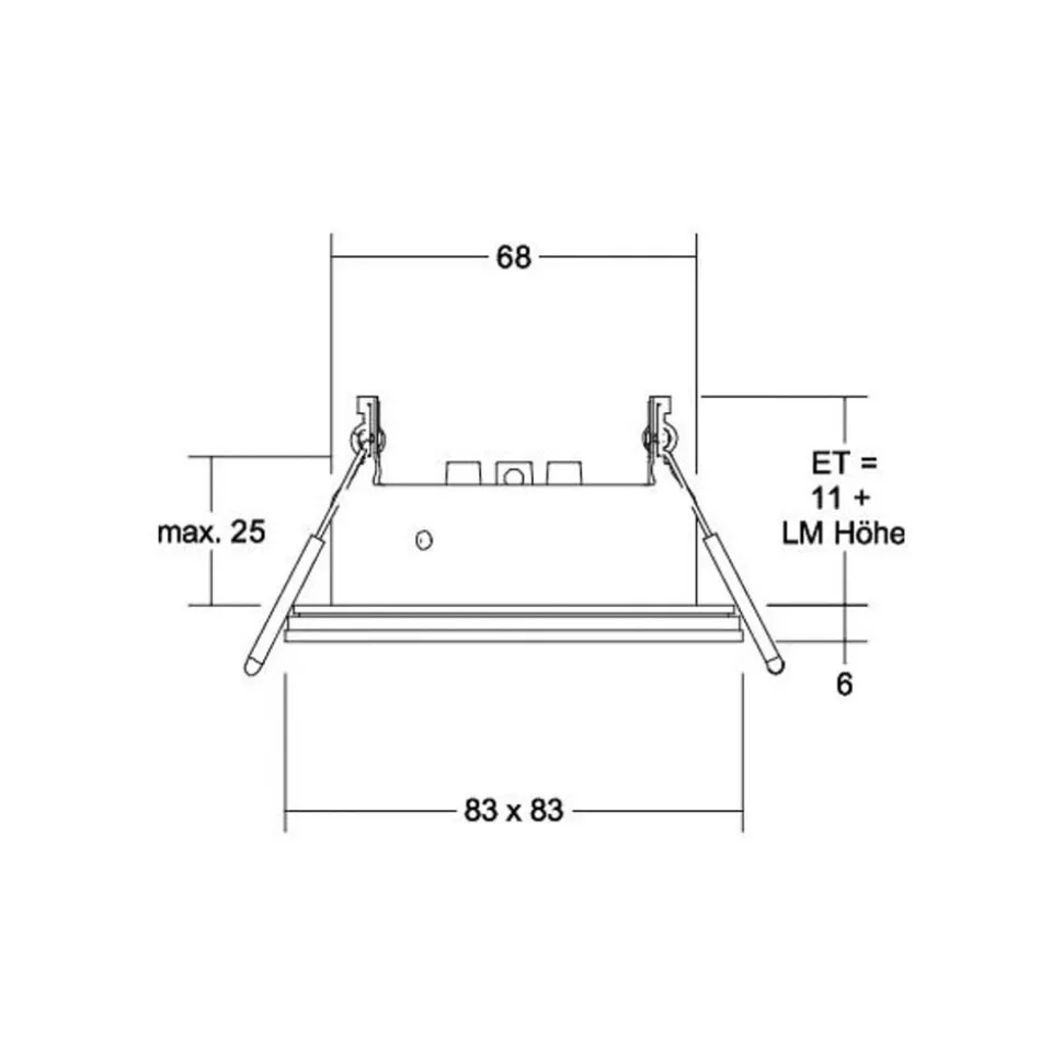 BRUMBERG Cover-up-S inbouwmodule IP44 hoekig zwart
