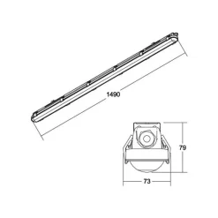 BRUMBERG Humid One badlamp noodverlichting 149cm