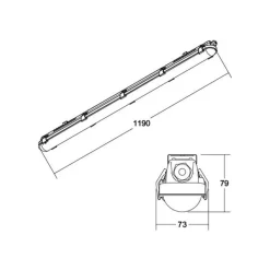 BRUMBERG Humid One badverlichting noodverlichting 119cm