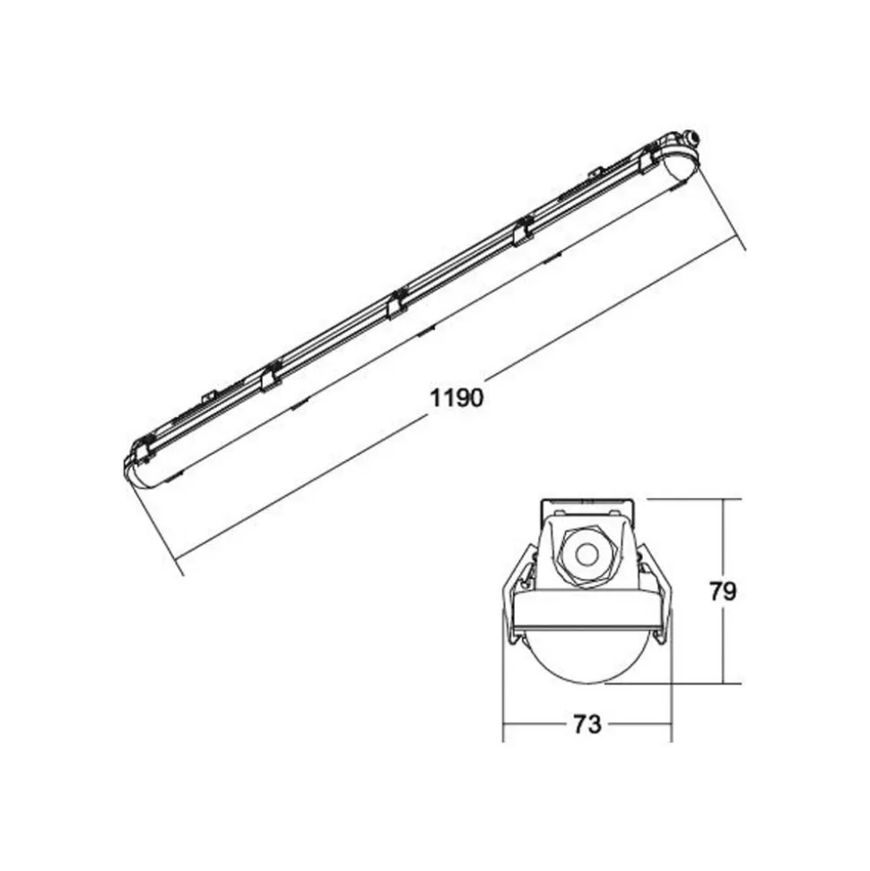 BRUMBERG Humid One badverlichting noodverlichting 119cm