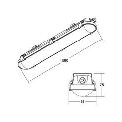 BRUMBERG Humid One Pro LED badverlichting Dali 58cm