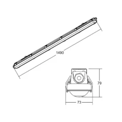 BRUMBERG Humid One vochtbestendige lamp, 28 W, 149 cm