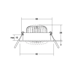 BRUMBERG inbouwspot BB35 RC aansluitdoos structuur wit